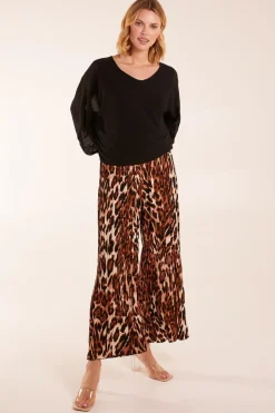 Abstract Cheetah Pleated Trousers