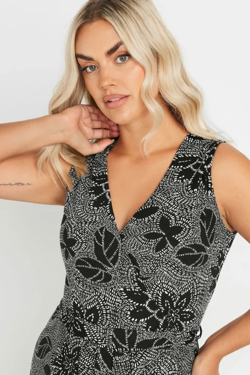 Abstract Floral Wrap Maxi Dress