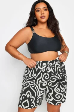 Abstract Print Crinkle Shorts