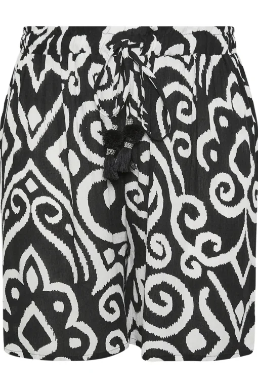 Abstract Print Crinkle Shorts