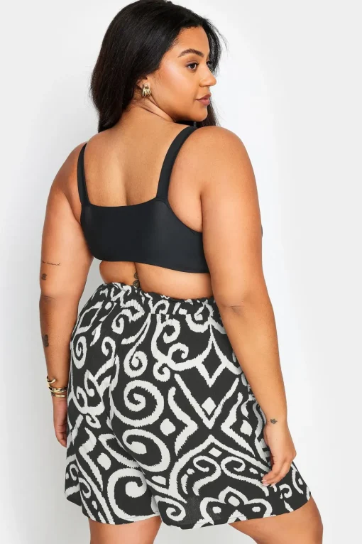 Abstract Print Crinkle Shorts
