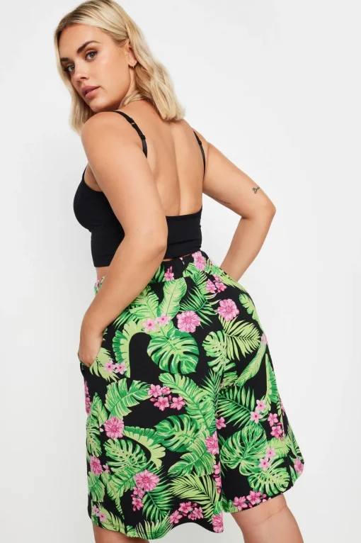 Abstract Print Jersey Pull On Shorts