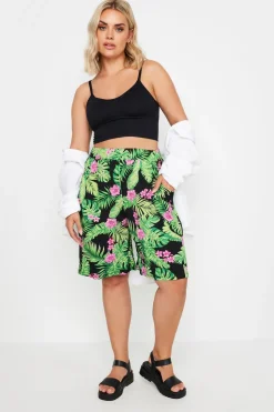 Abstract Print Jersey Pull On Shorts