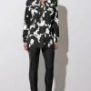 Abstract Print Military Button Shirt
