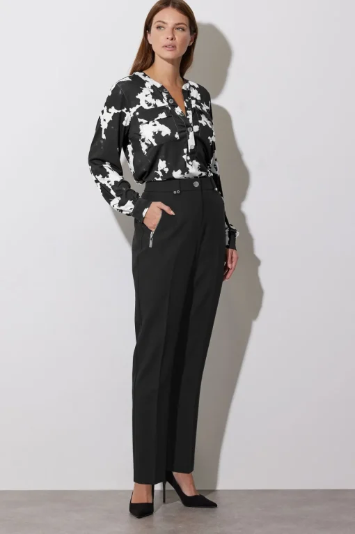 Abstract Print Military Button Shirt