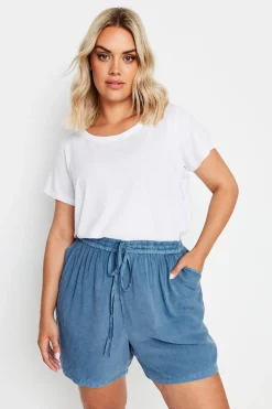 Acid Wash Chambray Shorts