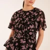 Angel Sleeve Tie Front Blouse