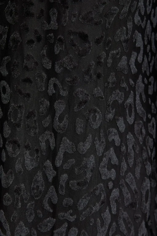 Animal Burnout Tie Neck Dress