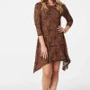 Animal Print 3/4 Sleeve Jumper Dress