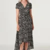 Animal Print High Low Maxi Dress
