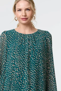 Animal Print Semi Sheer Blouse