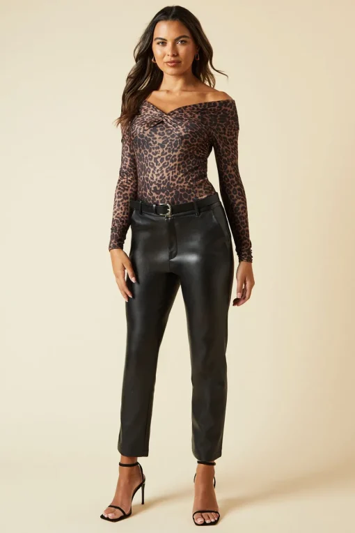 Animal Twist front long sleeve top