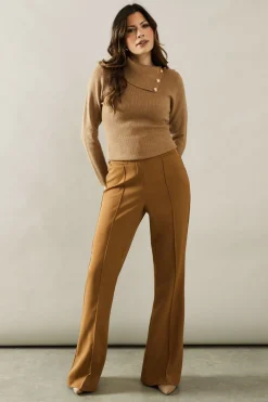 Asymmetric Shoulder Button Detail Jumper