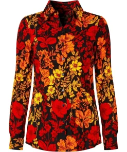 Autumn Floral Crinkle Blouse