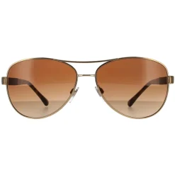 Aviator Gold Brown Brown Gradient Sunglasses