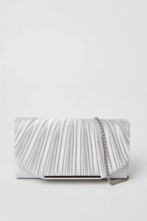 Bailey Satin Rouched Clutch Bag