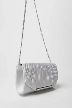 Bailey Satin Rouched Clutch Bag