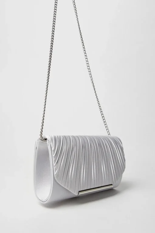 Bailey Satin Rouched Clutch Bag