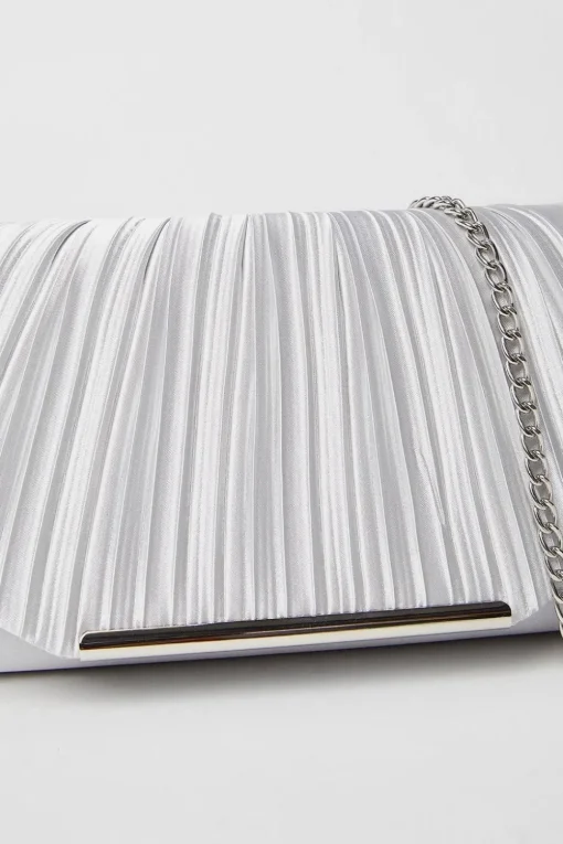 Bailey Satin Rouched Clutch Bag
