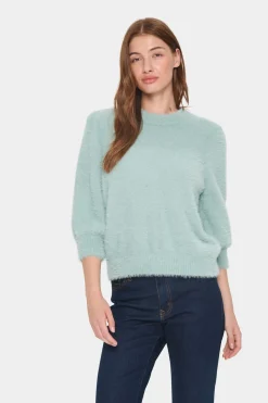 BanniSZ Fluffy Knit 3/4 Sleeves Pullover-