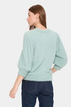 BanniSZ Fluffy Knit 3/4 Sleeves Pullover-