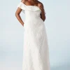 Bardot Jacquard Full Skirted Wedding Dress