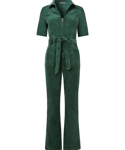 Belted Bootcut Cord Jumpsuit