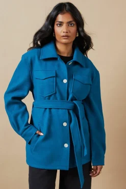 Belted Button Through Jacket