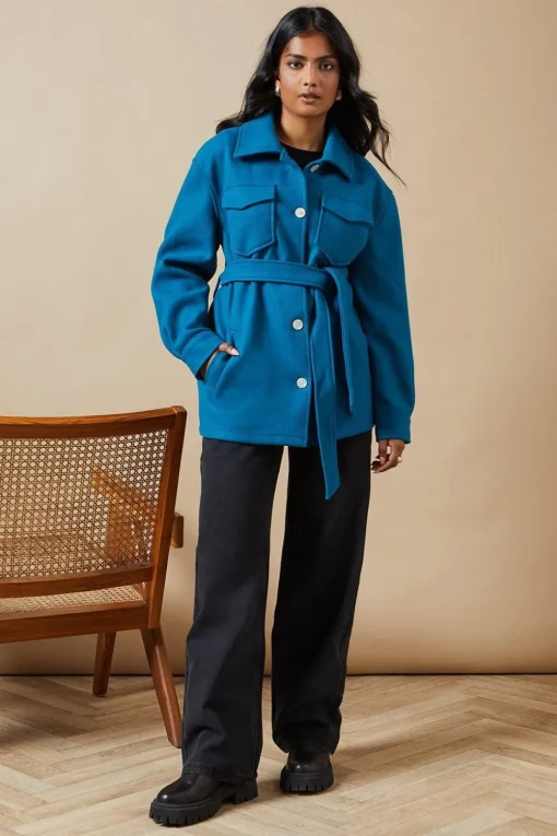 Belted Button Through Jacket