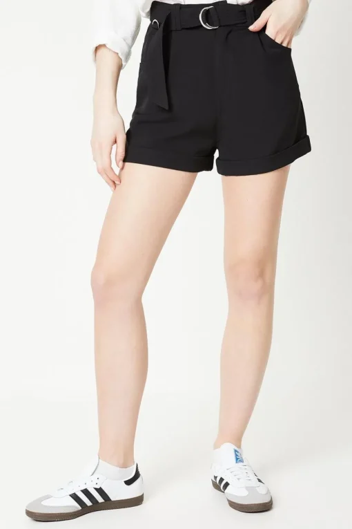 Belted Tailored High Waisted Shorts