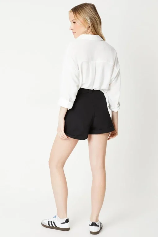 Belted Tailored High Waisted Shorts