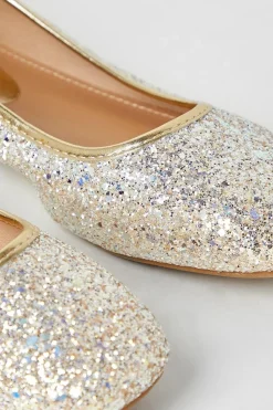 Benedict Glitter Soft Square Tope Ballet Pumps