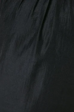 Black Pleat Neck Top