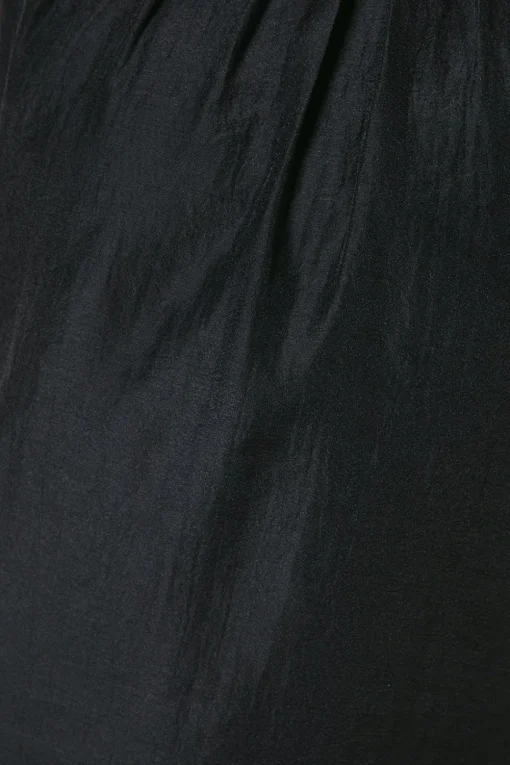 Black Pleat Neck Top