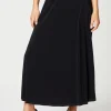 Black Pleated Midi Skirt