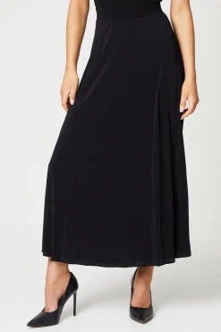 Black Pleated Midi Skirt