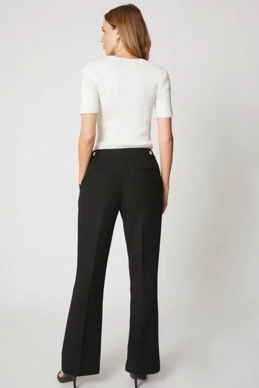 Black Smart Bootcut Leg Trousers