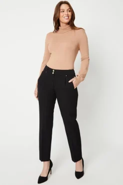 Black Smart Tapered Leg Trousers