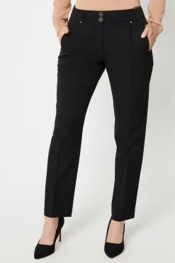 Black Smart Tapered Leg Trousers