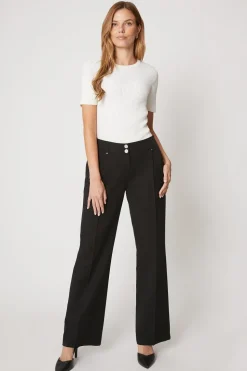 Black Smart Wide Leg Trousers