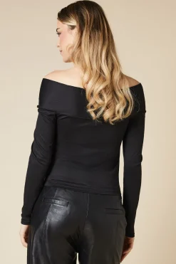 Black Twist front long sleeve top