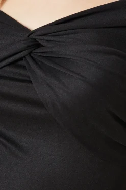 Black Twist front long sleeve top
