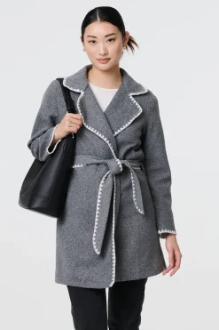 Blanket Stich Coat with Belt