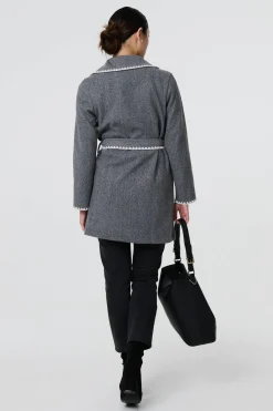 Blanket Stich Coat with Belt