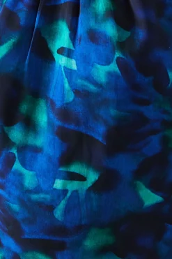 Blue Abstract Cut Out Detail Shift Dress
