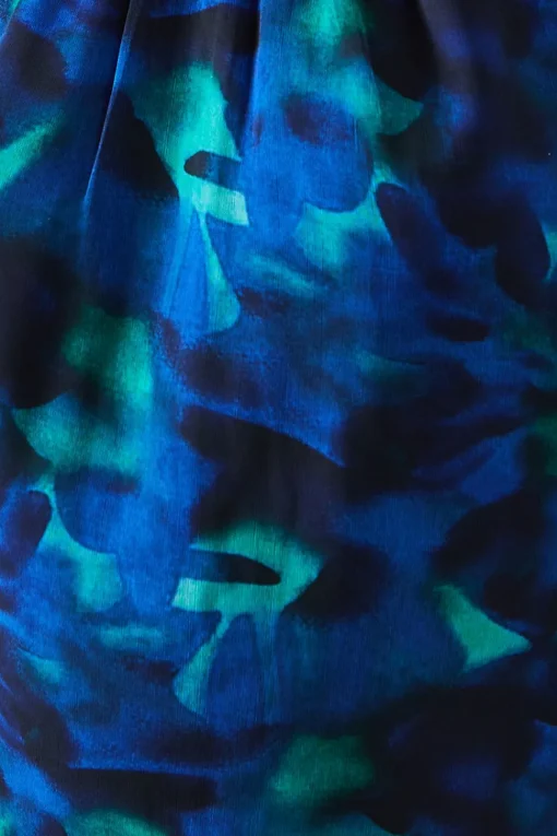 Blue Abstract Cut Out Detail Shift Dress