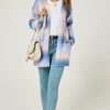 Blue & Pink Rainbow Midi Cardigan