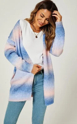 Blue & Pink Rainbow Midi Cardigan