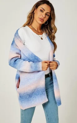 Blue & Pink Rainbow Midi Cardigan