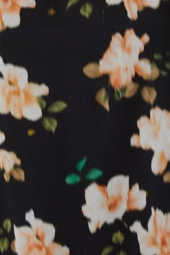 Blurred Floral V-neck Shift Dress